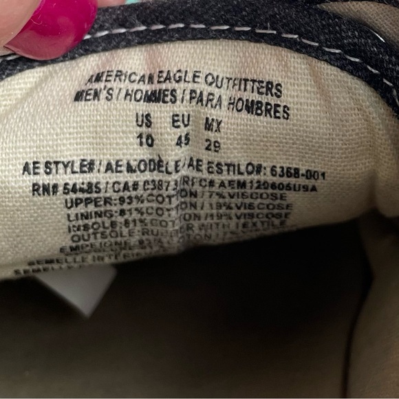 EUC American Eagle outfitters men’s canvas shoes in blue size 10 - Picture 3 of 5